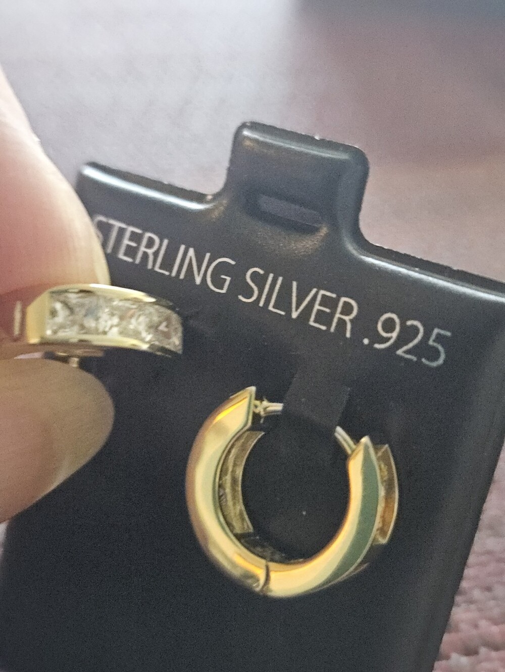 Brand New HUGGIES 14ct Gold Over Sterling Silver Moissanite